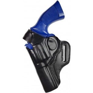 R4Li Leather Revolver Holster for Smith & Wesson 686 4-inch Barrel Left-Handed VlaMiTex – front view