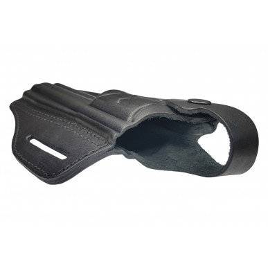 R4 Leather Revolver Holster for Smith & Wesson 686 4 Inch Barrel Black VlaMiTex – side view