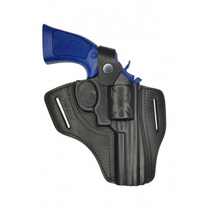 R4 Holster en cuir pour revolver Smith & Wesson 66 canon 4 pouces noir VlaMiTex – vue de face