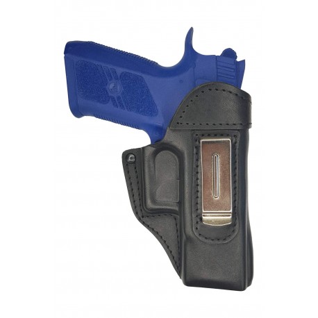 IWB 3 Leather Holster for CZ 75 D black VlaMiTex