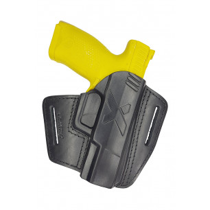 U5 真皮快拔槍套 適用 CZ P10 Compact 黑色 VlaMiTex – 正面