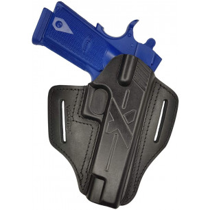 U23 Leder Holster für Sig Sauer 1911 Schnellziehholster schwarz VlaMiTex – von vorne