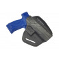 U9 Funda de Cuero para Smith & Wesson MP40 Funda de Desenfunde Rápido Negra VlaMiTex