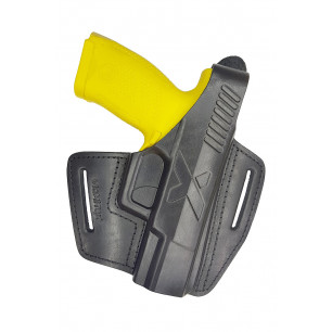 B5 Leder Holster für CZ P10 Compact mit Red Dot VlaMiTex – von vorne