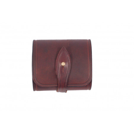 .223 Rem Cartridge Case – Brown Leather Case for 10 Rifle Cartridges