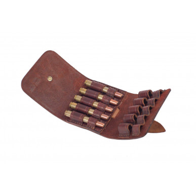 .223 Rem Cartridge Case – Brown Leather Case for 10 Rifle Cartridges