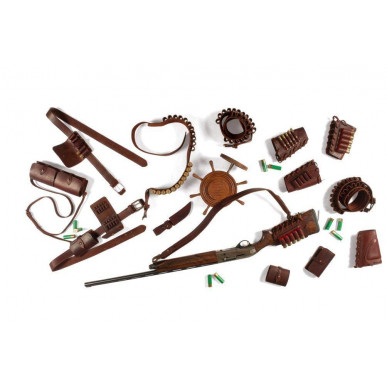 Estuche de cartuchos .223 Rem – Estuche de cuero marrón para 10 cartuchos de rifle