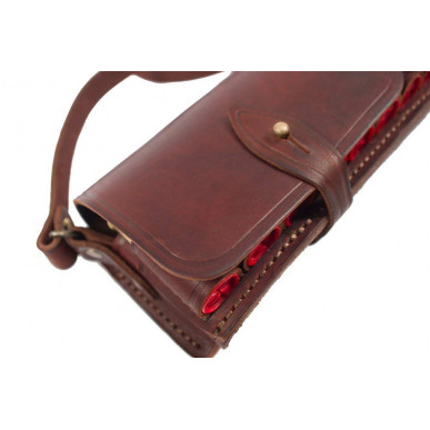 Patronentasche Leder Kaliber 12 – Braune Echtledertasche für Schrotpatronen