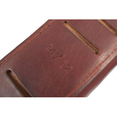 Bolsa de Cartuchos de Couro Calibre 12 – Bolsa de Couro Legítimo Marrom para Cartuchos de Espingarda