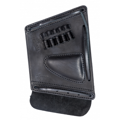 Étui à cartouches de crosse .223 Rem Noir – Étui en cuir véritable pour 5 cartouches de fusil