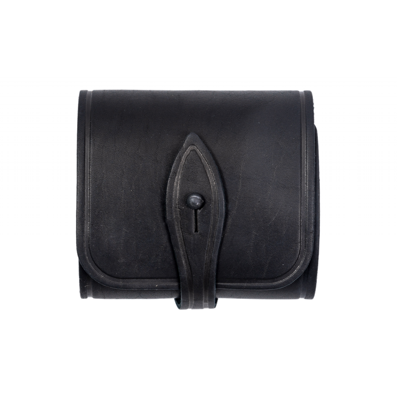Estuche para cartuchos de cuero genuino .308 Win cal negro VlaMiTex