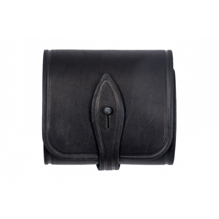.308 Win Cartridge Holder Black – Genuine Leather Belt Holder for 5 Cartridges