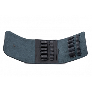 Porta-cartuchos .308 Win Preto – Suporte de Cinto em Couro Legítimo para 5 Cartuchos
