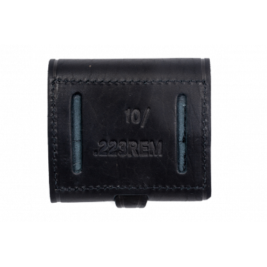 Porte-cartouches .308 Win Noir – Porte-ceinture en cuir véritable pour 5 cartouches
