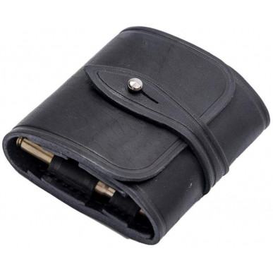 Portacartuchos .308 Win Negro – Cinturón de Cuero Auténtico para 5 Cartuchos