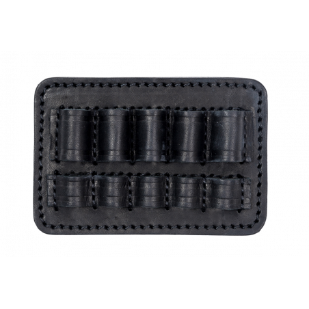 .308 Win Cartridge Holder Black – Genuine Leather Belt Holder for 5 Cartridges