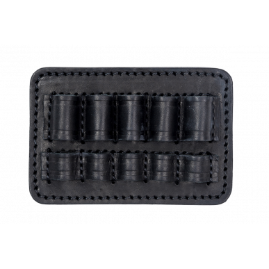 .308 Win Cartridge Holder Black – Genuine Leather Belt Holder for 5 Cartridges