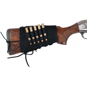 Estuche de Cartuchos para Culata .308 Win Negro – Estuche de Cuero para 5 Cartuchos de Rifle