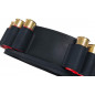J25 Cinturón de Cartuchos de Cuero Auténtico 12 Cal Negro VlaMiTex
