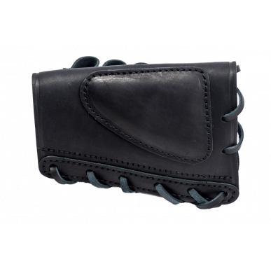 Shaft Cartridge Case Caliber 12 Black – Leather Case for 5 Shotgun Shells