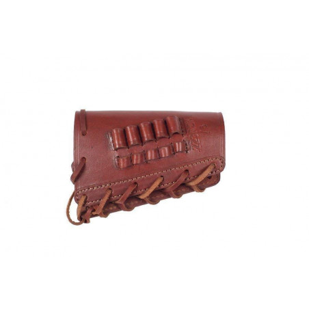 Stock Cartridge Pouch .223 Rem – Genuine Leather Brown with 5 Loops