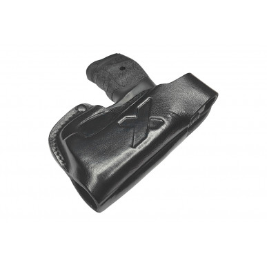 נרתיק עור לאקדח גז פלפל וולטר PDP OWB – ליד ימין עם כפתור לחיצה