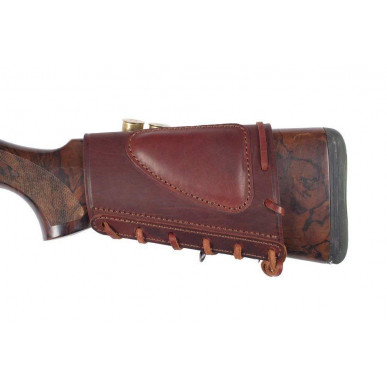 Funda de Cartuchos de Culata Calibre 20 – Cuero Auténtico Marrón con 5 Lazos