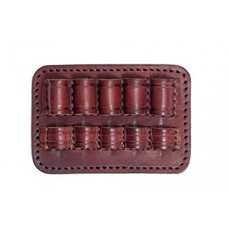.308 Win Cartridge Holder – Open Genuine Leather Model Brown for 5 Rifle Cartridges