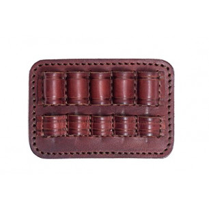J13 Patronenhalter Echt-leder Braun cognac 223 REM kal kaliber cal VlaMiTex – von vorne