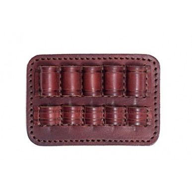 J13 Cartridge Holder Genuine Leather Brown Cognac 223 REM Caliber VlaMiTex – front view