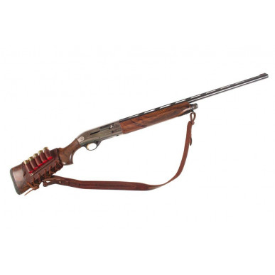 רצועת רובה עור אמיתי שחור - רצועת ציד מתכווננת לכלי נשק ארוכים