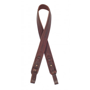Rifle Sling Brown Genuine Leather – Adjustable Carrying Strap for Hunting Rifles