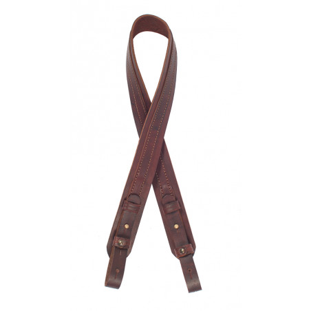 Rifle Sling Brown Genuine Leather – Adjustable Carrying Strap for Hunting Rifles