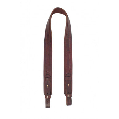 Rifle Sling Brown Genuine Leather – Adjustable Carrying Strap for Hunting Rifles