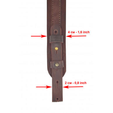 Rifle Sling Brown Genuine Leather – Adjustable Carrying Strap for Hunting Rifles
