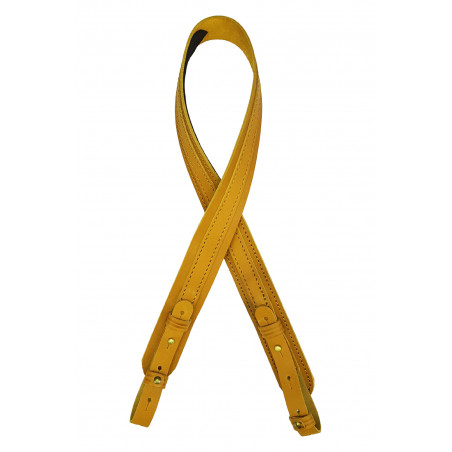 Rifle Sling Genuine Leather Yellow – Adjustable Carrying Strap for Hunting Rifles
