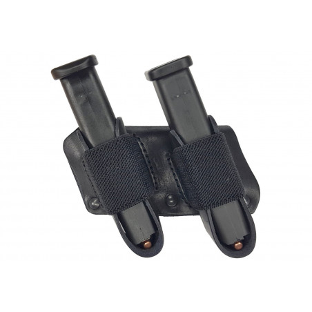 Double Leather Magazine Holder Left-Handed – Double Pouch for 2 Magazines IPSC