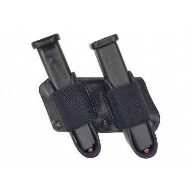 Double Leather Magazine Holder Left-Handed – Double Pouch for 2 Magazines IPSC