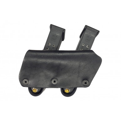 Portacargador Doble de Cuero para Zurdos – Bolsa Doble para 2 Cargadores IPSC