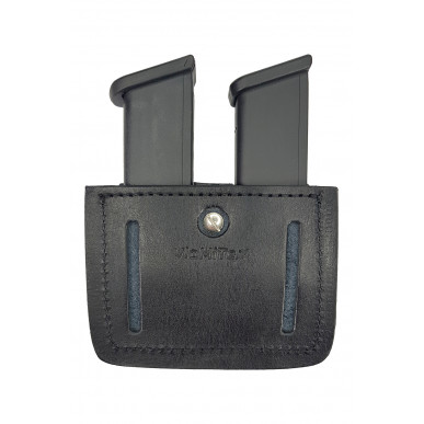 Nahkainen lippaanpidike musta – Kaksirivisille lippaille