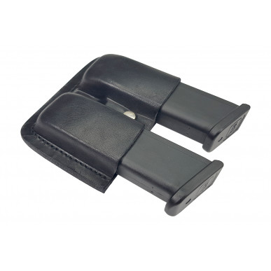 Leather Double Magazine Holder for Glock – Fits 9mm & .40 S&W Magazines