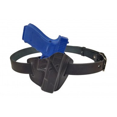 Asevyö 40 mm leveä – Kolmikerroksinen nahkavyö vahvikkeella