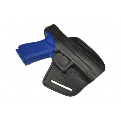Glock 23 के लिए चमड़े का होल्स्टर OWB – दाएं हाथ के लिए बटन के साथ