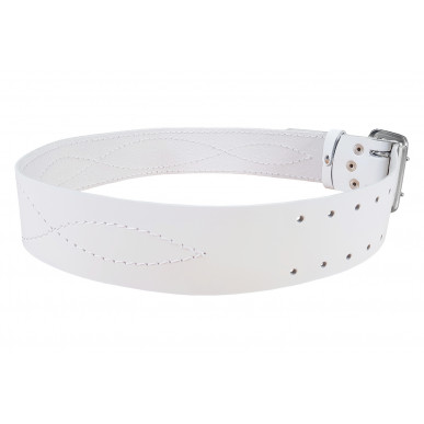 G3 Pás zesílený 5cm Kůže Bílá
