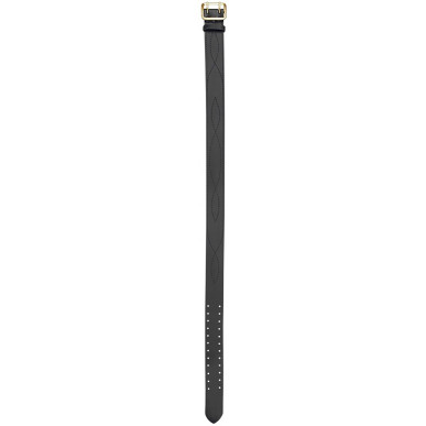 Cinturón de servicio de cuero genuino de 5 cm de ancho con doble hebilla negro VlaMiTex G1