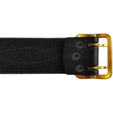 G1 Vyö 5 cm leveä aitoa nahkaa kaksipiikkinen palveluvyö musta VlaMiTex