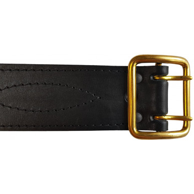 G1 Belt 5 cm Wide Genuine Leather Double Prong Duty Belt Black VlaMiTex