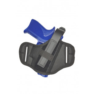 AK02 Nylonové pouzdro pro Smith and Wesson 6906 černé 5-56.de – pohled zepředu