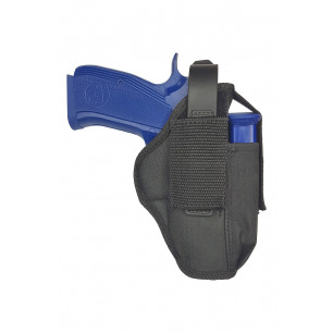 AK05 通用腰掛槍套 適用 CZ 97 B 附彈匣架 黑色 5-56.de – 正面